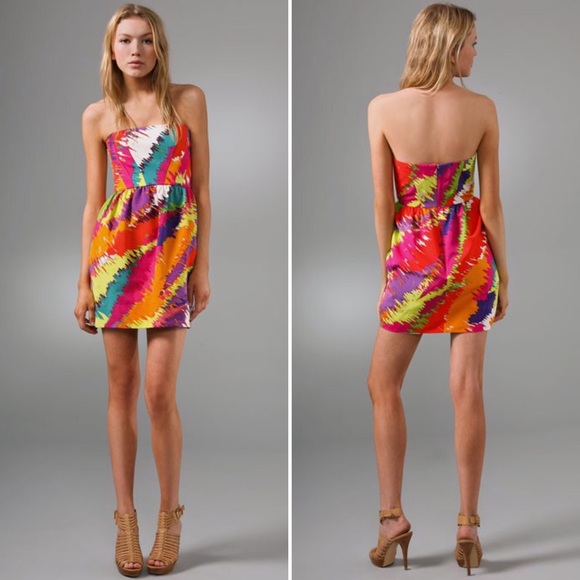 Shoshanna Colorful Strapless Tulip Dress - Picture 4 of 8